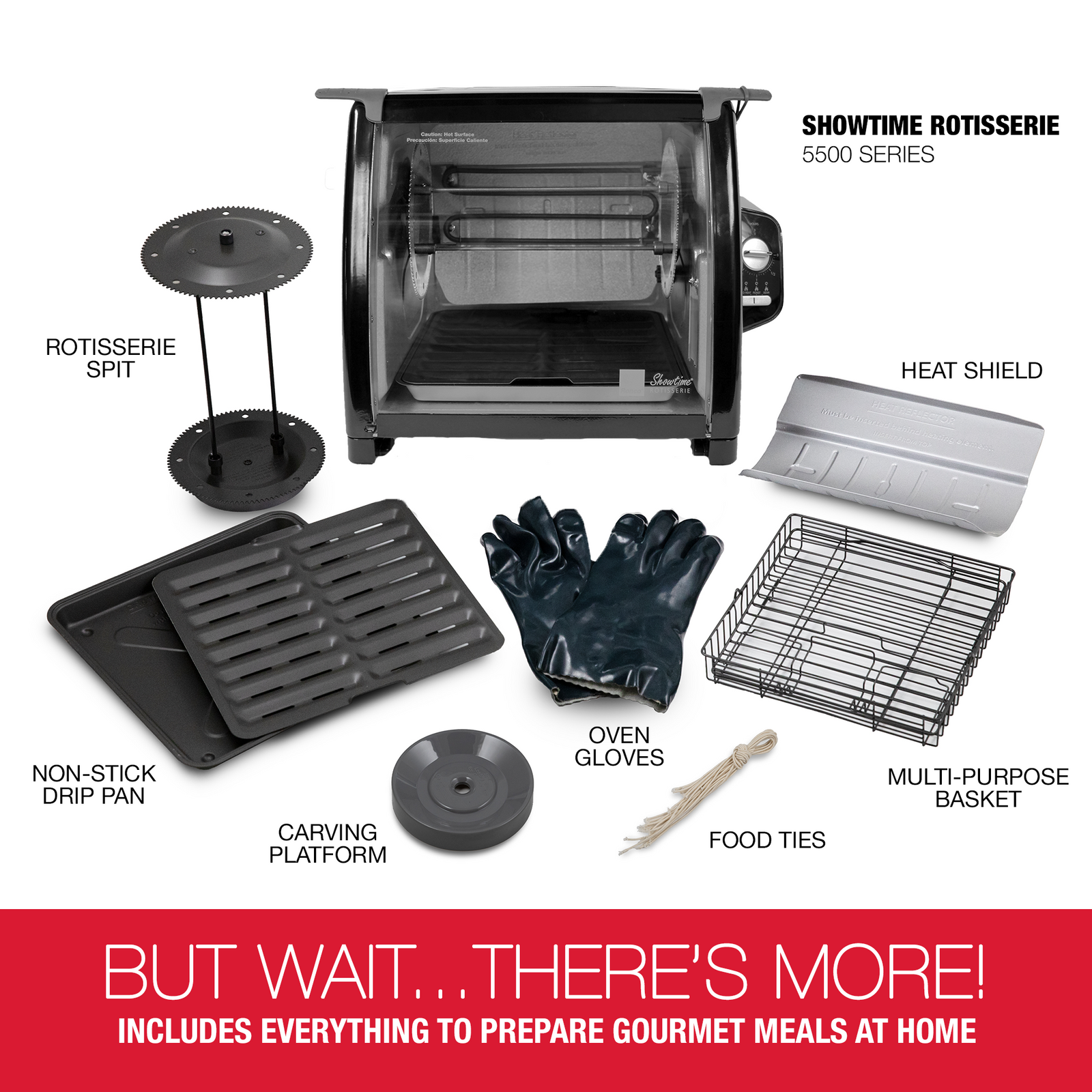 バーベキュー・調理用品 RONCO Showtime ROTISSERIE & BBQ Showtime Modern Rotisserie, Black – Ronco