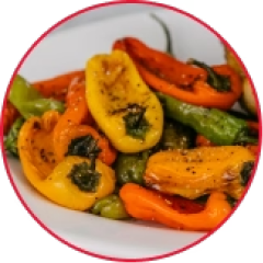 Grilled peppers and onions
