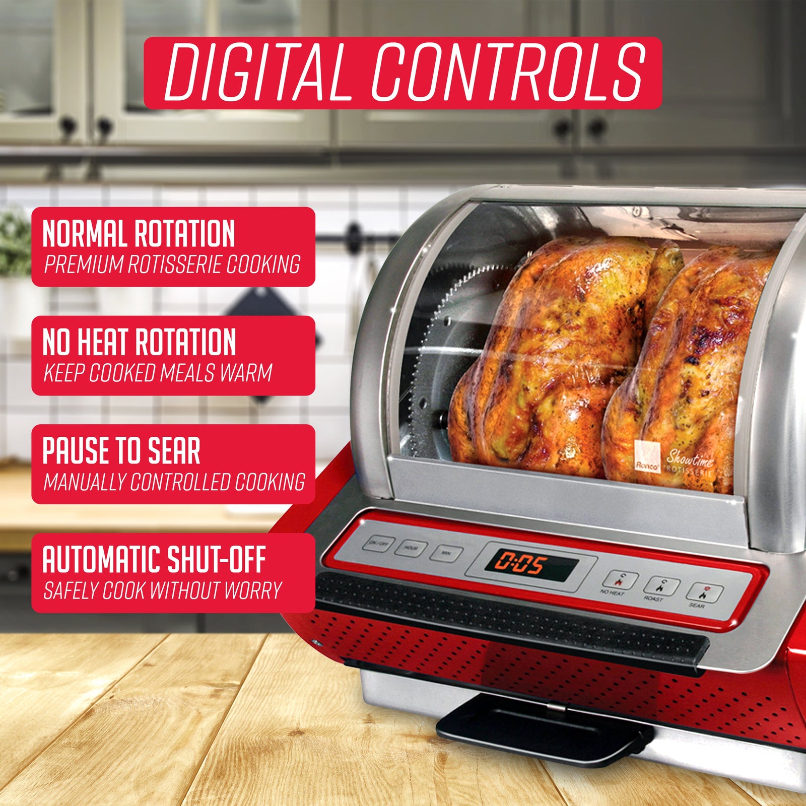 EZ-Store 7.5 Qt. Red Rotisserie Oven EZ-Store 7.5 Qt. Red Rotisserie Oven